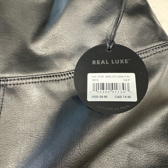 Offline By Aerie Real Luxe Faux Leather Leggings Size Small NWT - Picture 2 of 9